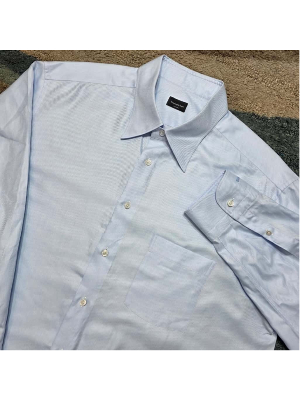 Ermenegildo Zegna Su Misura Light Blue Cotton Dress Shirt XL